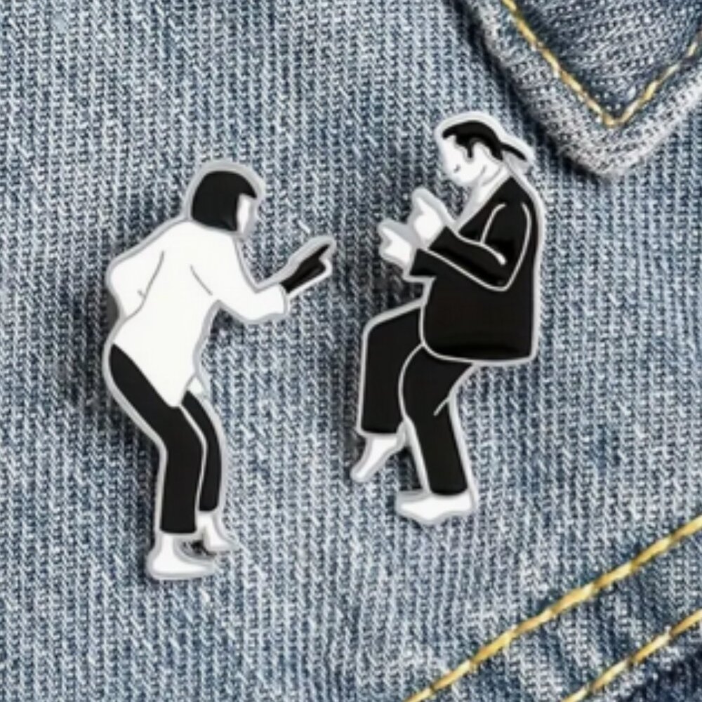 2 Piece Pulp Fiction Dance Enamel Lapel Set